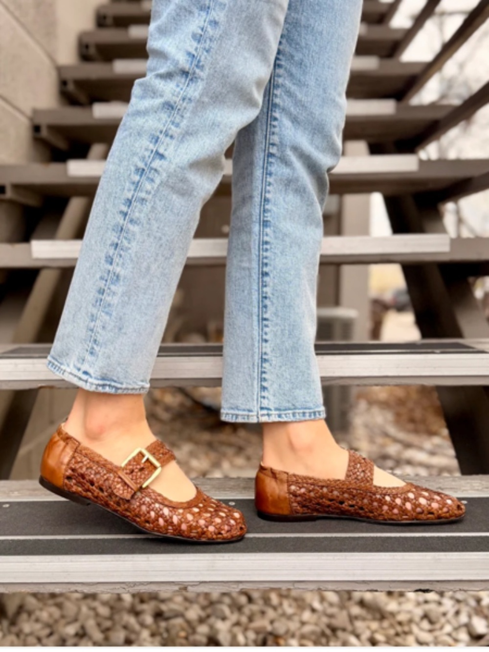 Silent D Carmi Woven Flat in Almond